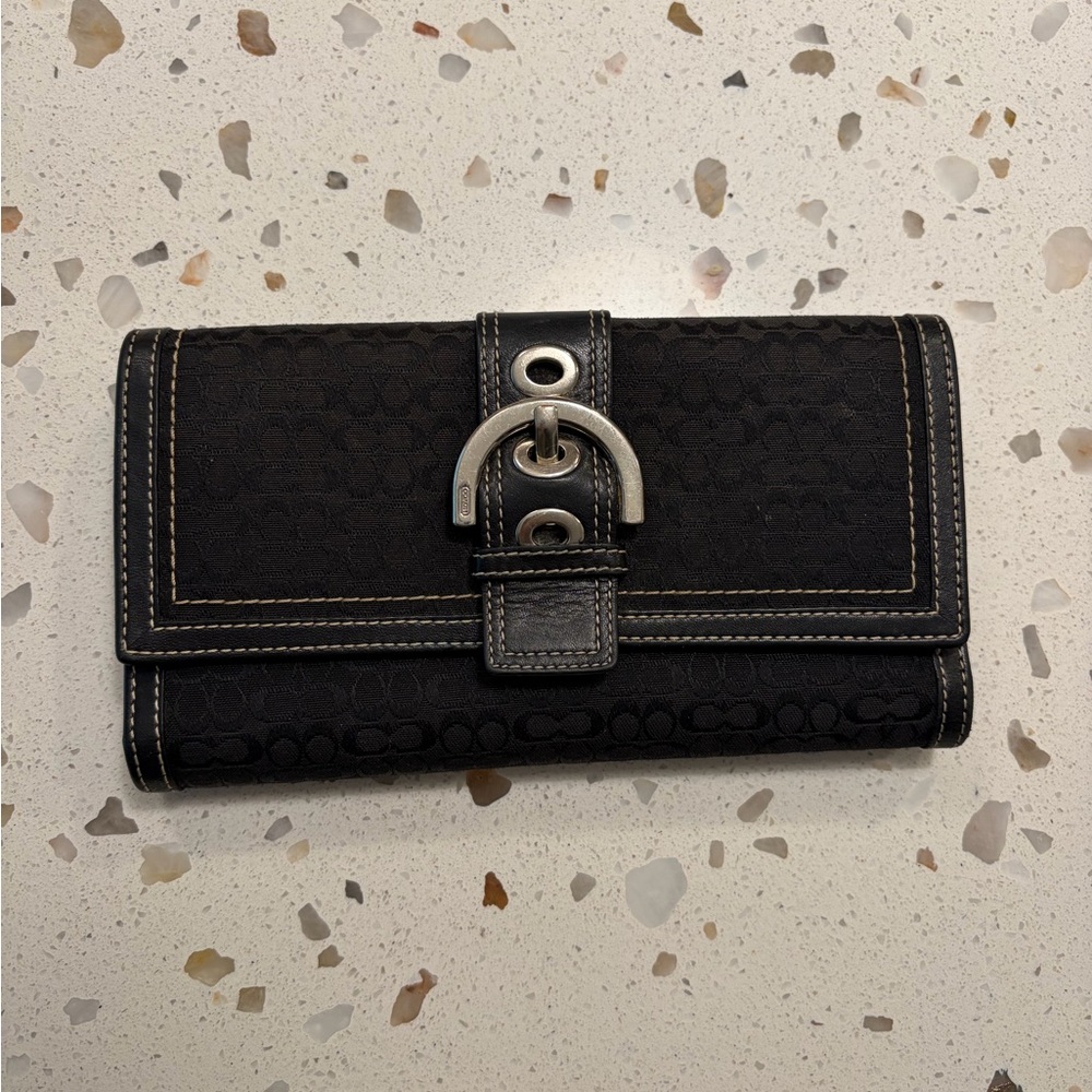 Y2K Vintage Coach Hampton Canvas Wallet